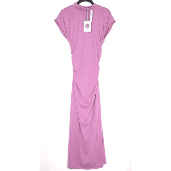 Anthropologie NEW Size M Turtleneck Ruched Midi Dress MAUVE Daily PRACTICE - Picture 4 of 15